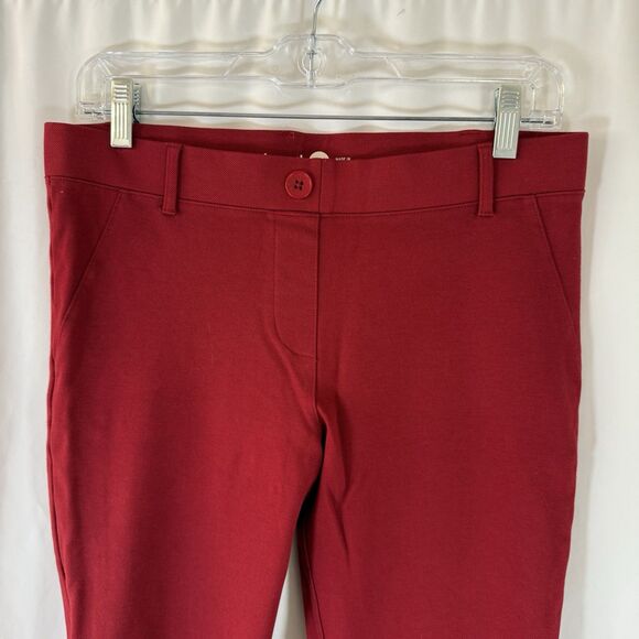 Betabrand Pants Women's Medium Solid Red Pull On Stretch Mid Rise - Picture 2 of 9